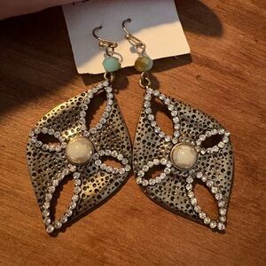 Elegant Gold and Silver Dangle Earrings